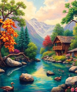 Paradise In Aged Oak Paint By Numbers