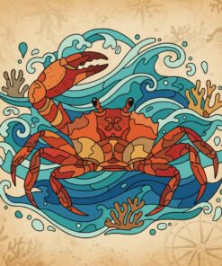 Parchment Map Fiddler Crab Paint By Numbers