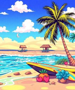 Tropical Shores Paint Numbers