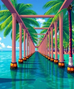 Passing Tropical Bridge Pillars Paint By Numbers