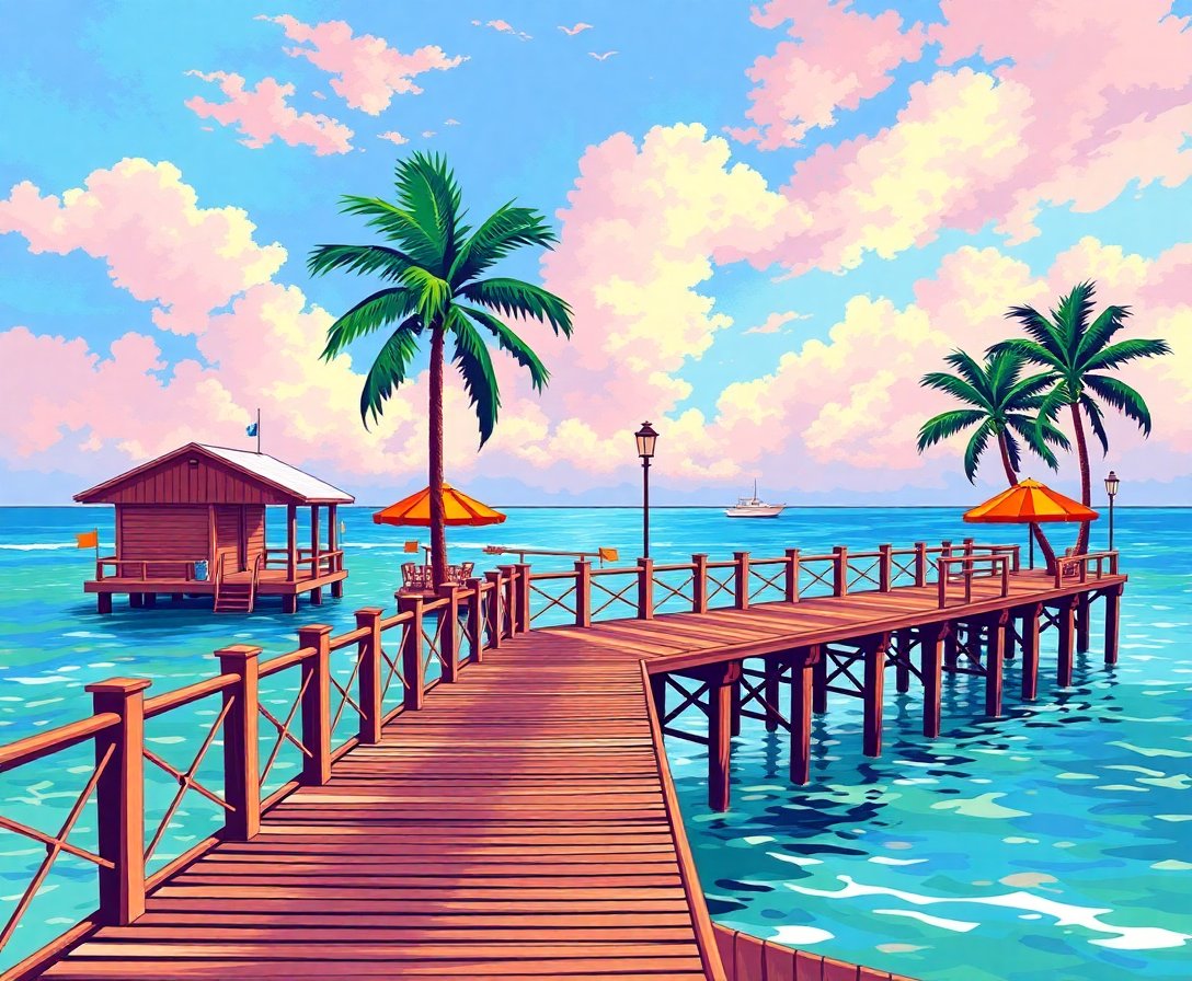 pastel-tunes-on-pier-paint-by-numbers-kit-tropical-art