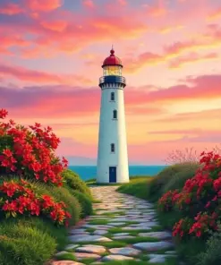 Path To Vintage Lighthouse Paint By Numbers