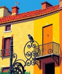 Perched On Vintage Iron Paint By Numbers