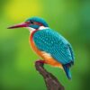 Perched Realistic Woodblock Kingfisher Paint By Numbers