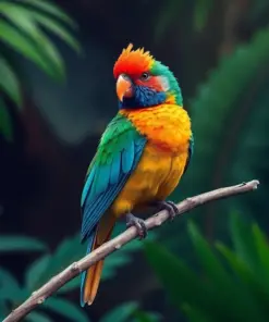 Perched Tropical Bird paint by numbers