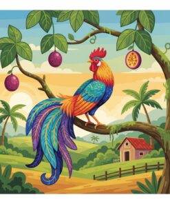 Perched Tropical Farm Bird Paint By Numbers