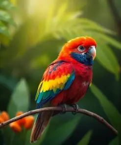 Perched Tropical Farm Bird Paint By Numbers