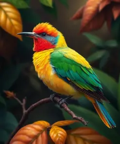 Perched Tropical Farm Bird Paint By Numbers