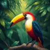 Perched Vintage Jungle Toucan Paint By Numbers