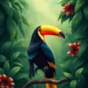 Perched Vintage Jungle Toucan Paint By Numbers