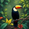 Perched Vintage Jungle Toucan Paint By Numbers