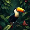 Perched Vintage Jungle Toucan Paint By Numbers