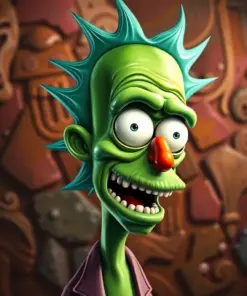 Pickle Rick Paint By Numbers