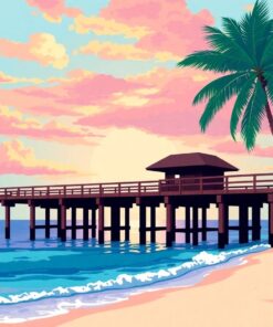 Pier Beneath Pastel Skies Paint By Numbers