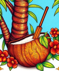 Tropical Coconut Paint Numbers