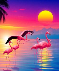 Flamingo Flock Paint Numbers