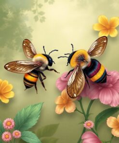 Metallic Bees Paint Numbers