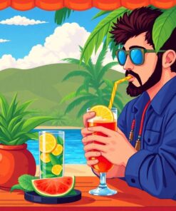 Tropical Sip Paint Numbers