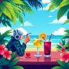 Player Two Tropical Sip Paint By Numbers