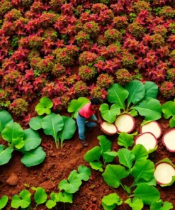 Plowing Lush Tropical Taro Paint by Numbers