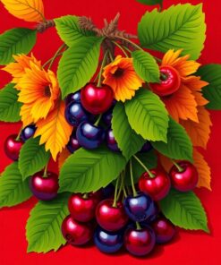 Tropical Cherries Paint Numbers