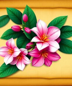 Plumeria On Antique Ledger Paint By Numbers