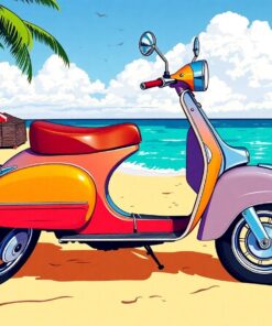 Beach Scooter Paint Numbers
