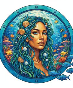 Porthole Gaze Tropical Siren Paint By Numbers