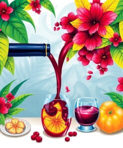Pouring Tropical Cellar Claret Paint By Numbers
