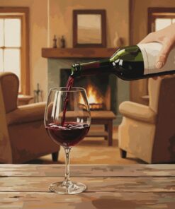 Pouring Vintage Estate Wine Paint By Numbers