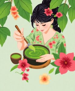 Floral Matcha Paint Numbers