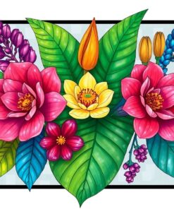 Preserved Exotic Botanical Glass Paint By Numbers