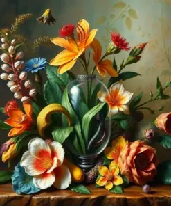 Preserved Exotic Botanical Glass Paint By Numbers