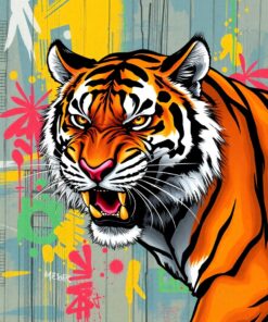 Tiger Mural Paint Numbers