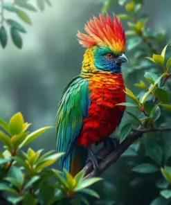 Quetzal In Misty Foliage paint by numbers