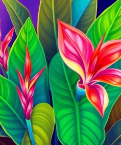 Radiant Glass Heliconia Bloom Paint By Numbers