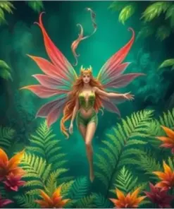 Radiant Nymph Tropical Ferns Paint By Numbers