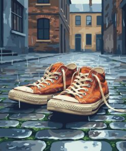 Rain Soaked Vintage Trainers Paint By Numbers