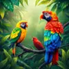 Rainforest Birds paint by numbers