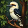 Rainforest Kookaburra Antique Study Paint By Numbers