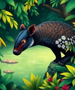 Rainforest Tapir Tropical Oasis Paint By Numbers