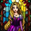 Rapunzel Disney Princess Stained Glass Paint By Numbers