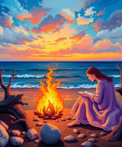 Reading Beside Driftwood Flames Paint By Numbers