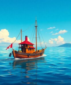 Realistic 1930s Island Vessel Paint By Numbers