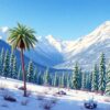 Realistic Alpine Snow Palm Paint By Numbers