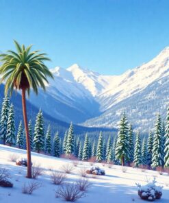 Realistic Alpine Snow Palm Paint By Numbers
