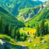 Realistic Alpine Valley Greenery Paint By Numbers