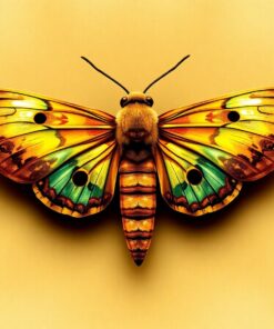 Realistic Amber Tube Moth Paint By Numbers