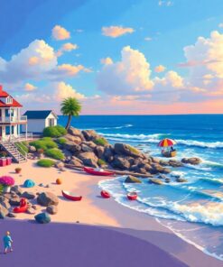 Realistic Americana Beach Shore Paint By Numbers
