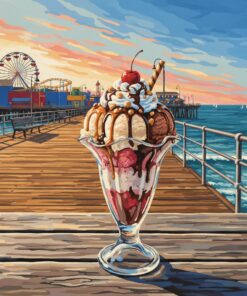Realistic Americana Pier Sundae Paint By Numbers